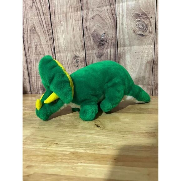 Green Triceratops Plush Dinosaur 14” - Picture 3 of 7